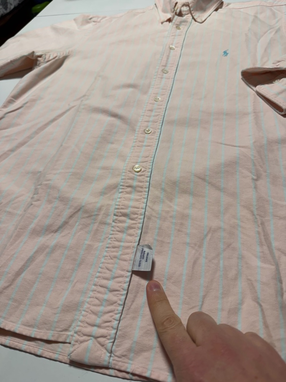 Polo Ralph Lauren Pale Pink Striped Button-Down Oxford Shirt - Picture 14 of 15
